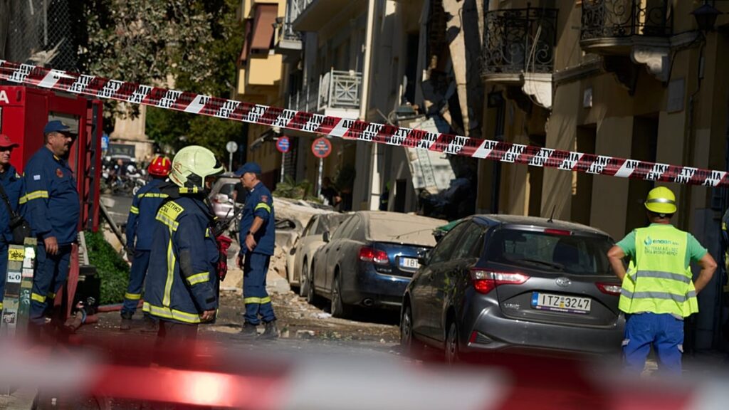 Five missing as building collapses after explosion in central Athens