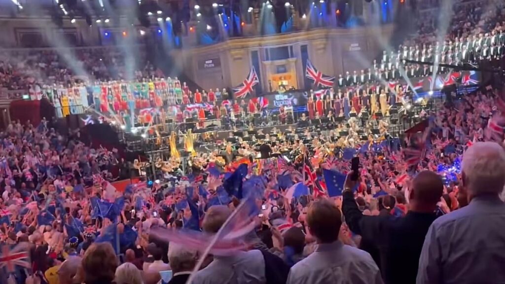 Sea of EU flags dominates BBC’s Last Night of the Proms