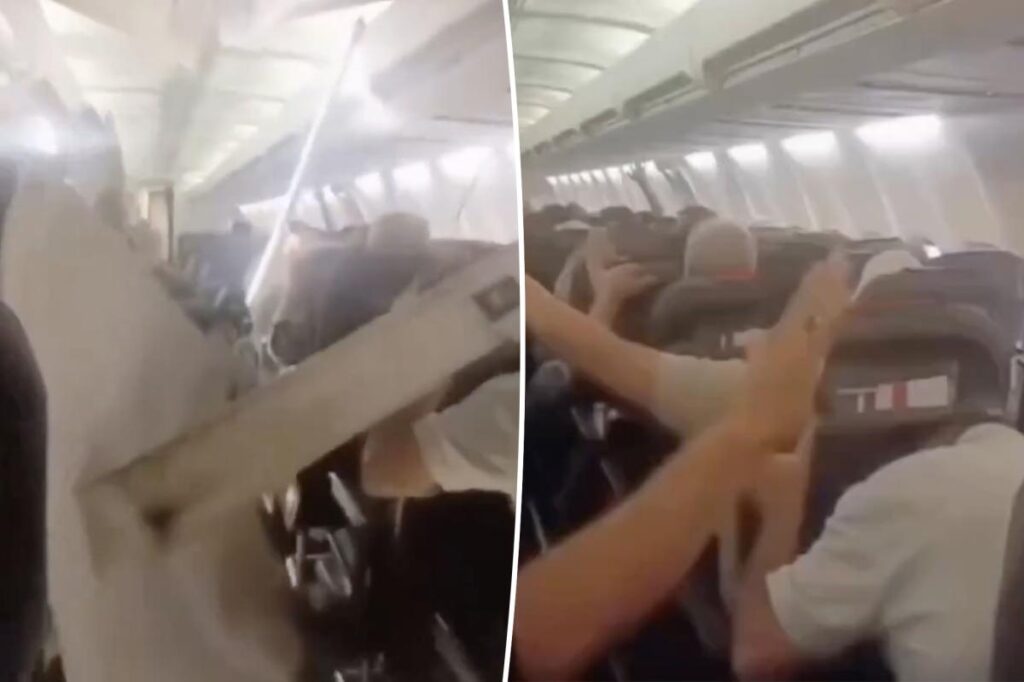 Passengers scream and flail as mechanical failure ‘tears plane cabin apart’ in harrowing video