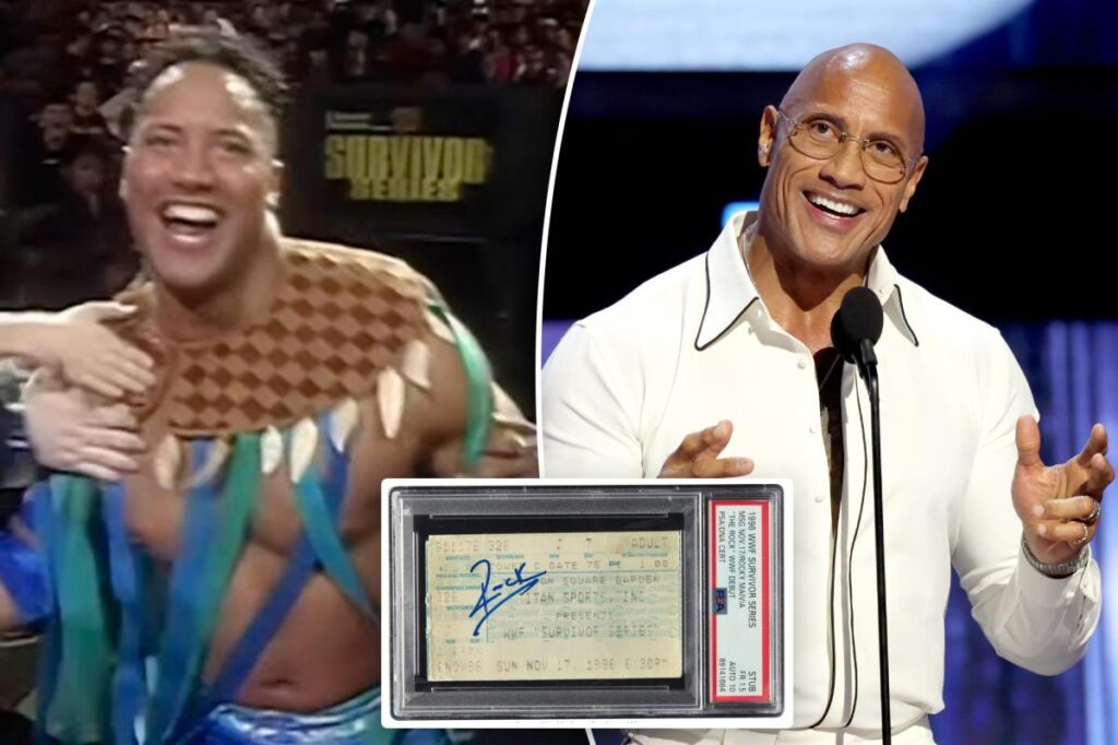 Rare signed ticket to The Rock’s debut wrestling match sells for nearly $11K at auction