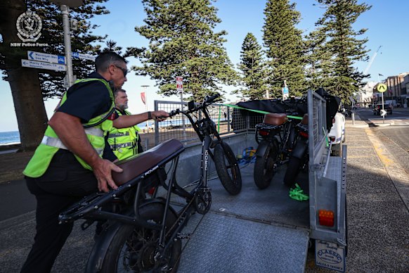 Operation E-Voltage targeted parts of the Northern Beaches identified with illegal, dangerous and reckless e-bike use.