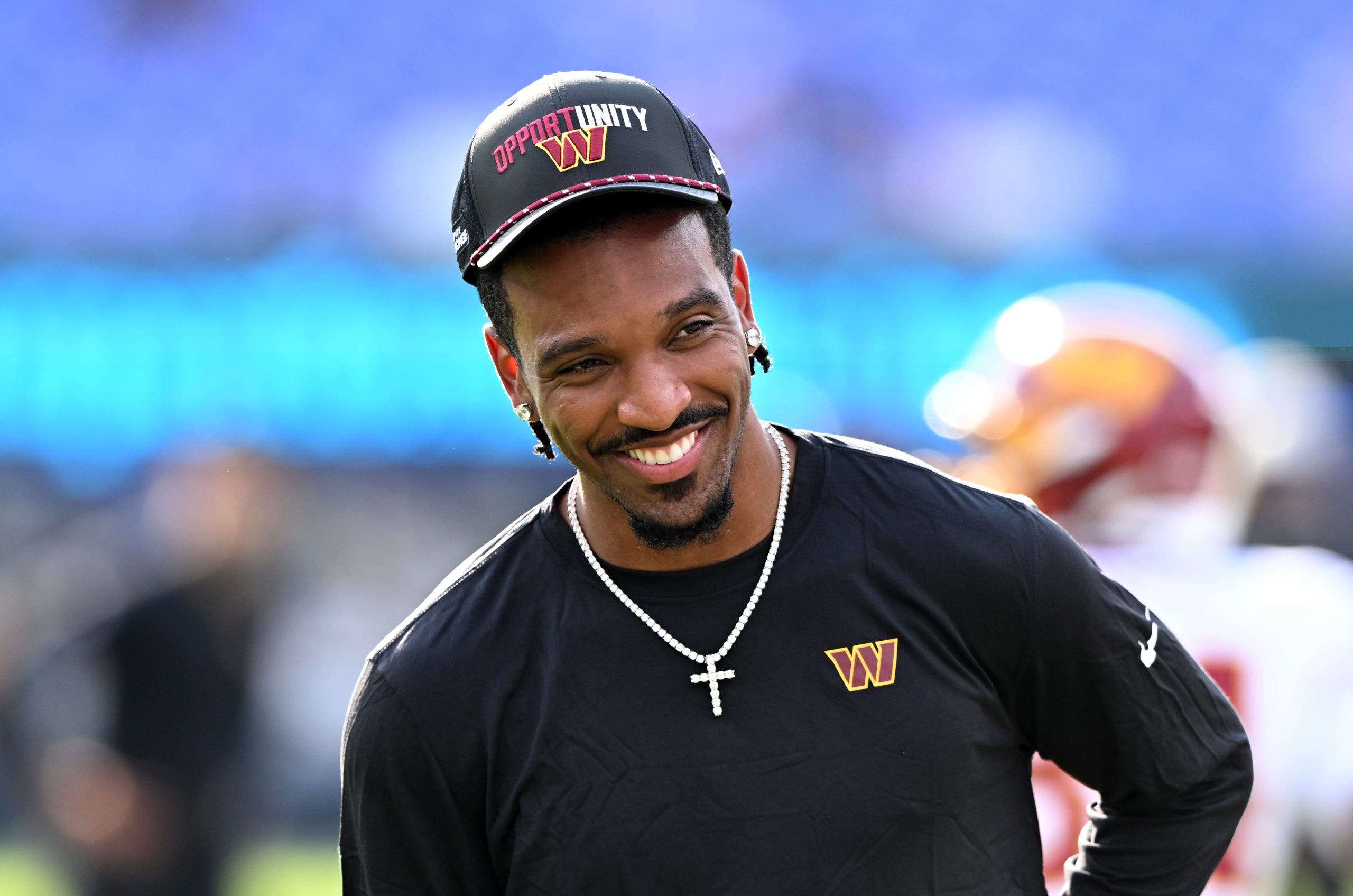Jayden Daniels faces a crucial upcoming season amidst uncertainties around the Commanders roster. (G Fiume/Getty Images)