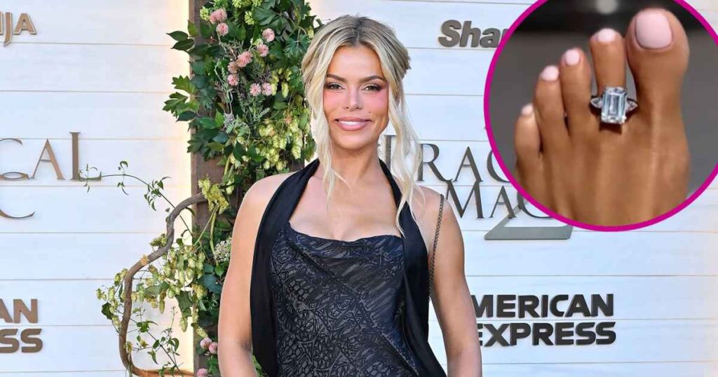 Brooks Nader Adds Sparkle to Her Pedicure With Massive Aquamarine and Diamond Toe Ring: ‘Oui’
