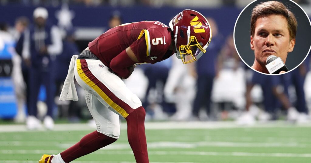 Tom Brady Curses on Hot Mic After Commanders QB Jayden Daniels Suffers Grotesque Injury